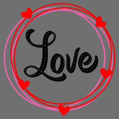 Love Circle Heart DTF Heat Transfer Design