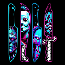 Horror Killers Knives Neon