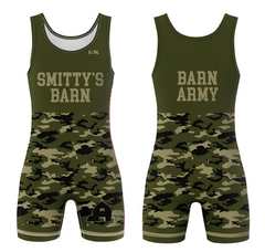 Smitty's Wresting Barn Sublimated Men's Singlet - Barn Army (Design 1)