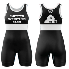 Smitty's Wrestling Barn Sublimated Women's Singlet - Blue/Black/Red