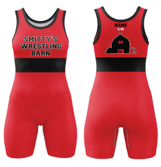 Smitty's Wrestling Barn Sublimated Women's Singlet - Blue/Black/Red