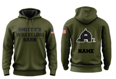 Smitty's Wrestling Barn Sublimated Army Green Hoodie (Design 2)