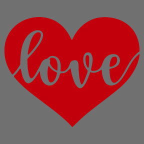 Love Script Heart DTF Heat Transfer Design