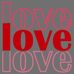 Love Typography Design – Stacked Valentine Love Graphic