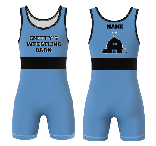 Smitty's Wrestling Barn Sublimated Men's Singlet - Blue/Black/Red