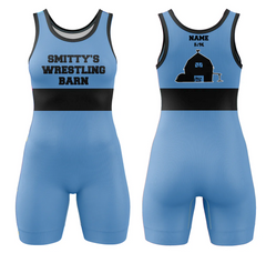 Smitty's Wrestling Barn Sublimated Women's Singlet - Blue/Black/Red