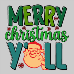 Merry Christmas Y'all DTF Transfer - Retro Santa Holiday Design